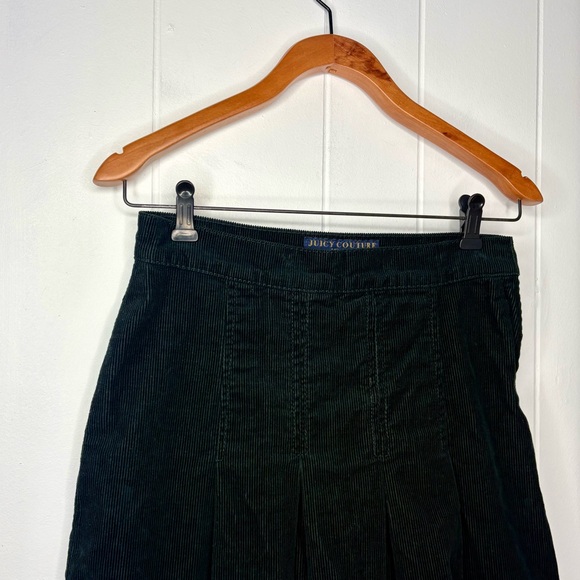 ✨Y2K 2000’s Vintage Juicy Couture Jeans Black Corduroy Pleated Mini Skirt Preppy - Picture 4 of 9